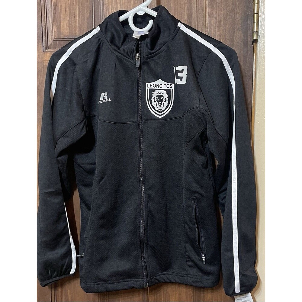 NWT Russell Athletic Leoncitos Full Zip Track Jacket Soccer Black Youth Large L